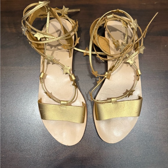Loeffler Randall Starla Gold Star Sandals - Picture 1 of 7